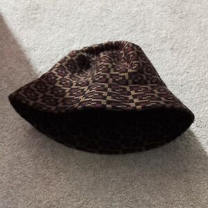 Korean Bucket Hat - Brown and Purple